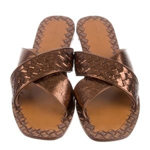 Bottega Veneta Sandals Flat Brown Bronze